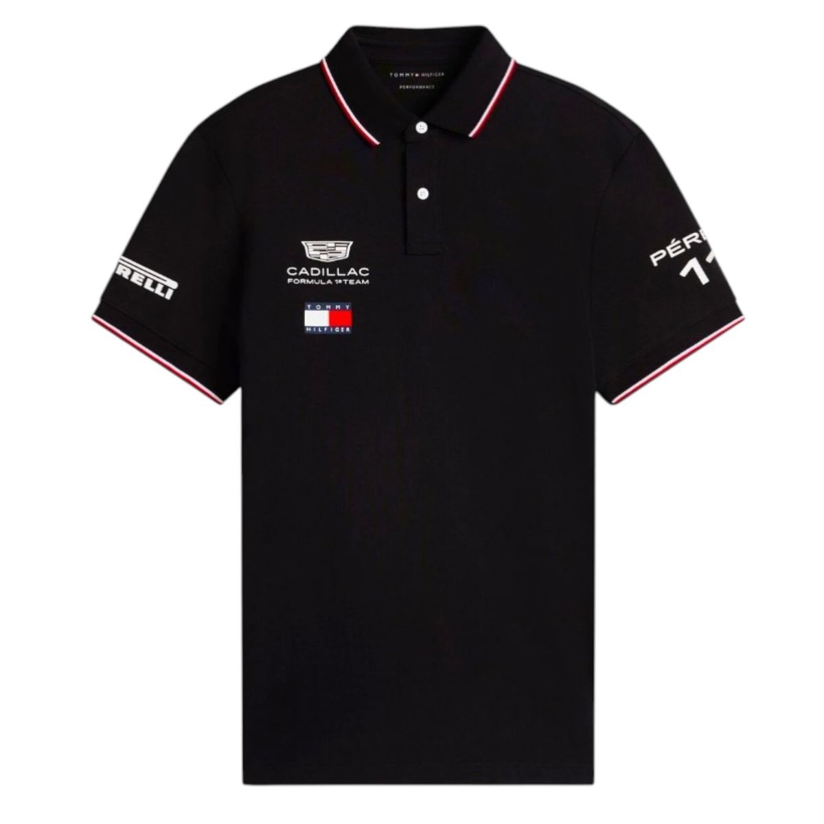TOMMY HILFIGER - Polera Polo TOMMY HILFIGER Cadillac F1 Team Checo Perez Oficial 2026 Negro