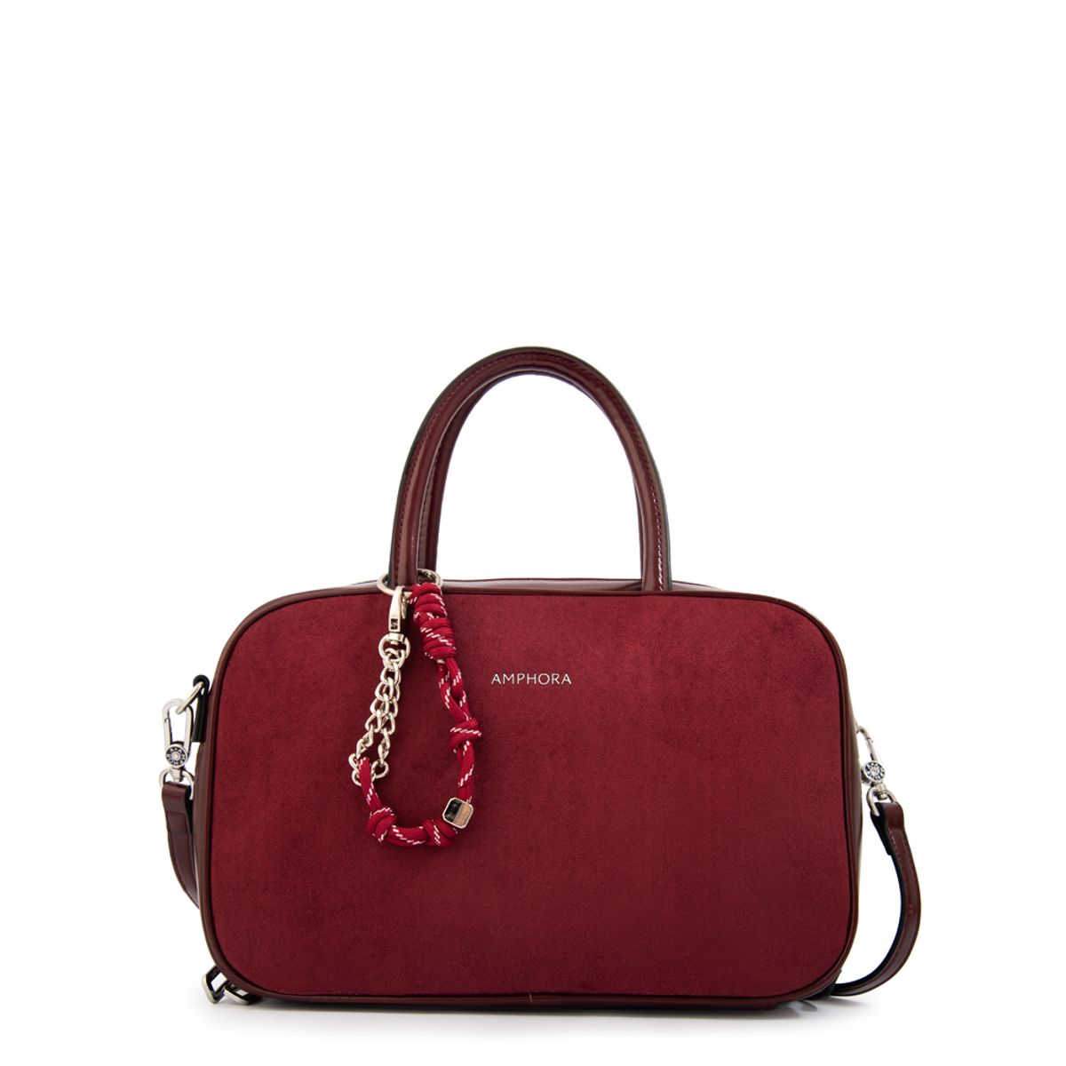 AMPHORA - Cartera bandolera hilda mediana burdeo