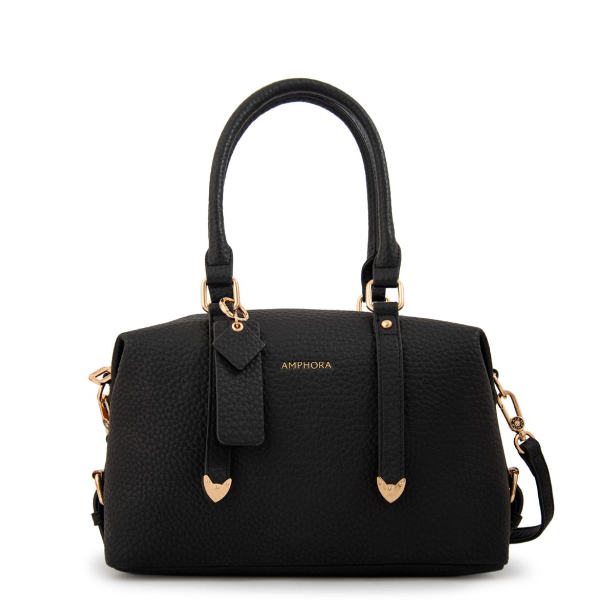 AMPHORA - Cartera tote baul geraldine mediana negro