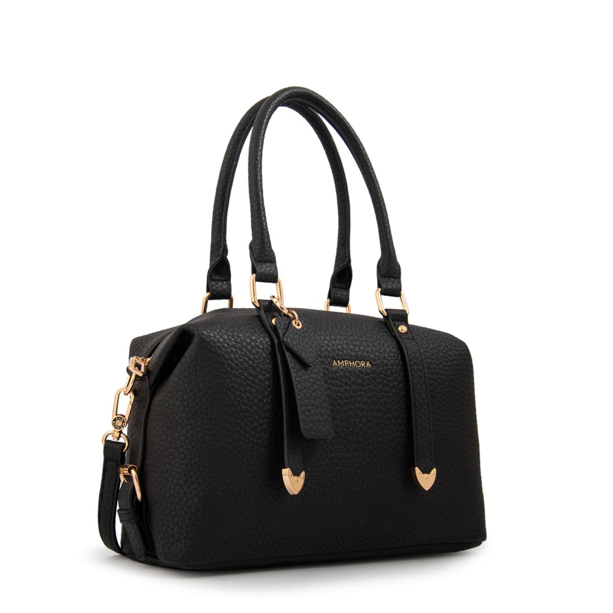 AMPHORA - Cartera tote baul geraldine mediana negro