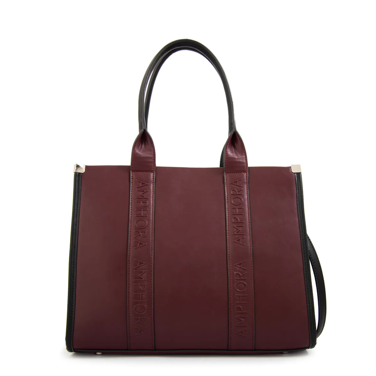 AMPHORA - Cartera tote magdalena grande burdeo
