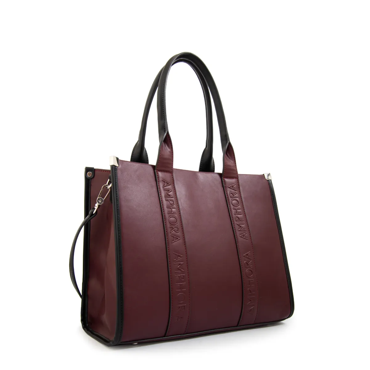 AMPHORA - Cartera tote magdalena grande burdeo