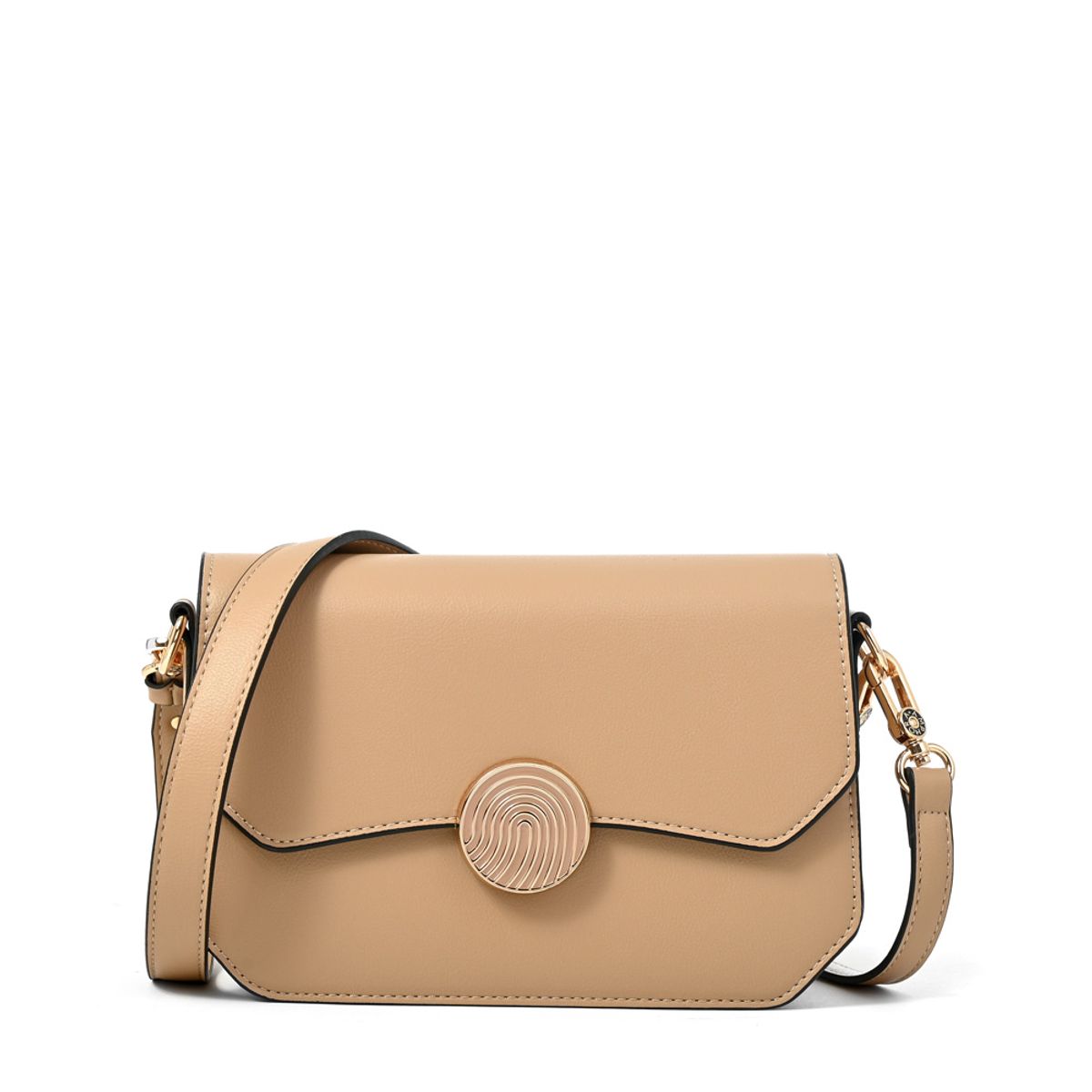 AMPHORA - Cartera bandolera con tapa vania mediana beige oscuro