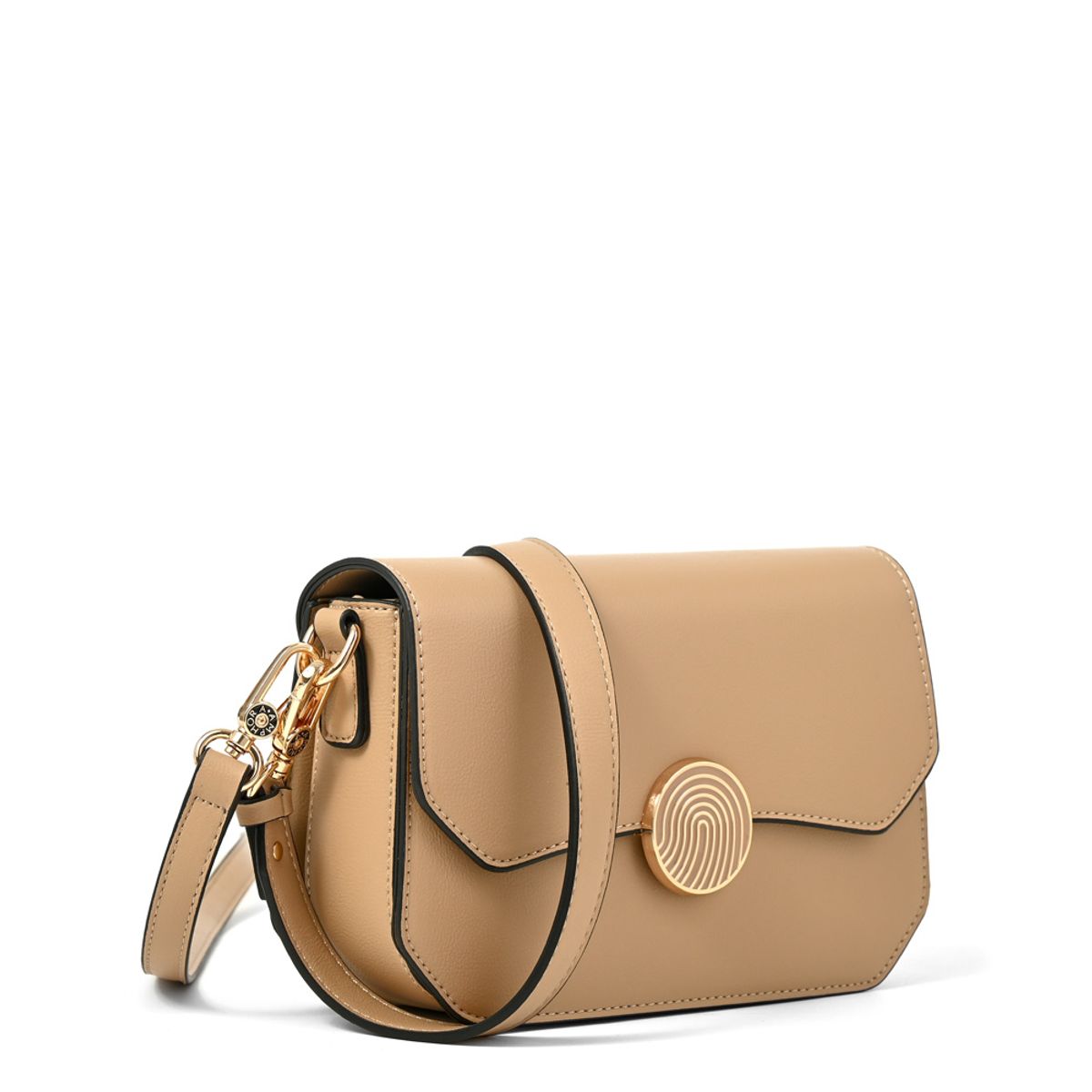 AMPHORA - Cartera bandolera con tapa vania mediana beige oscuro