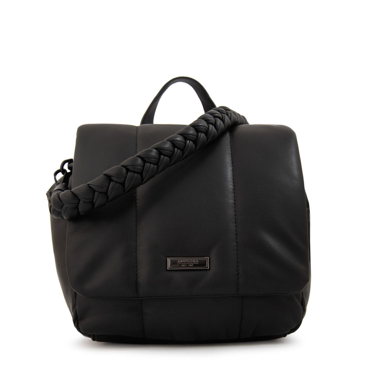 AMPHORA - Mochila con tapa trinity pequeña negro