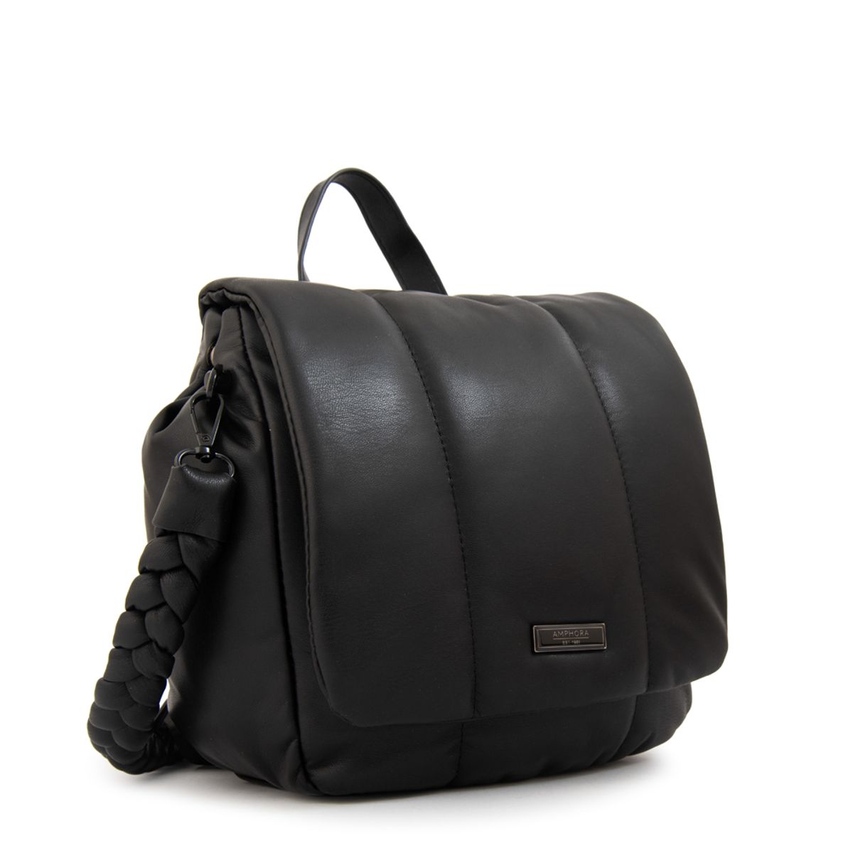 AMPHORA - Mochila con tapa trinity pequeña negro