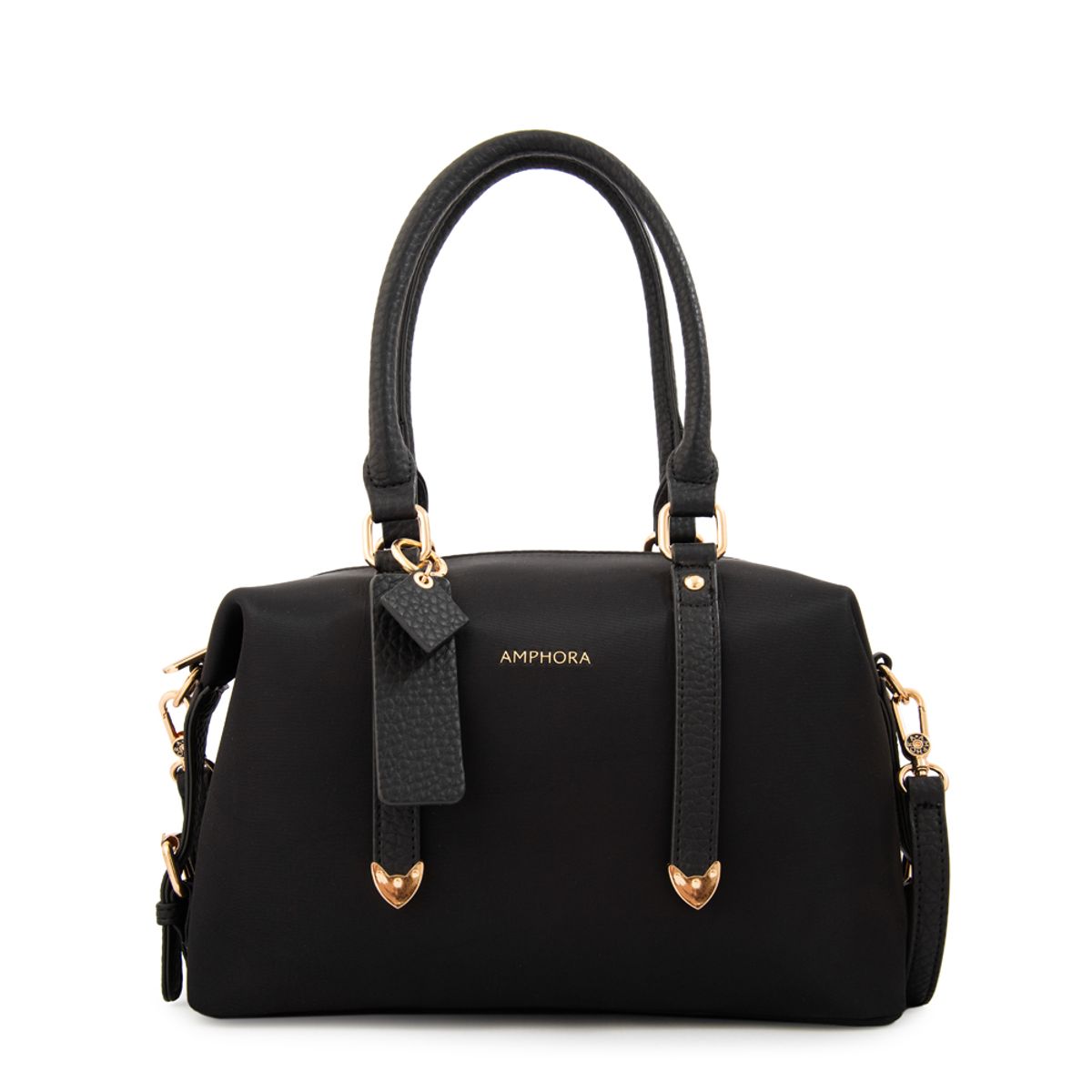 AMPHORA - Cartera tote baul geraldine mediana negro