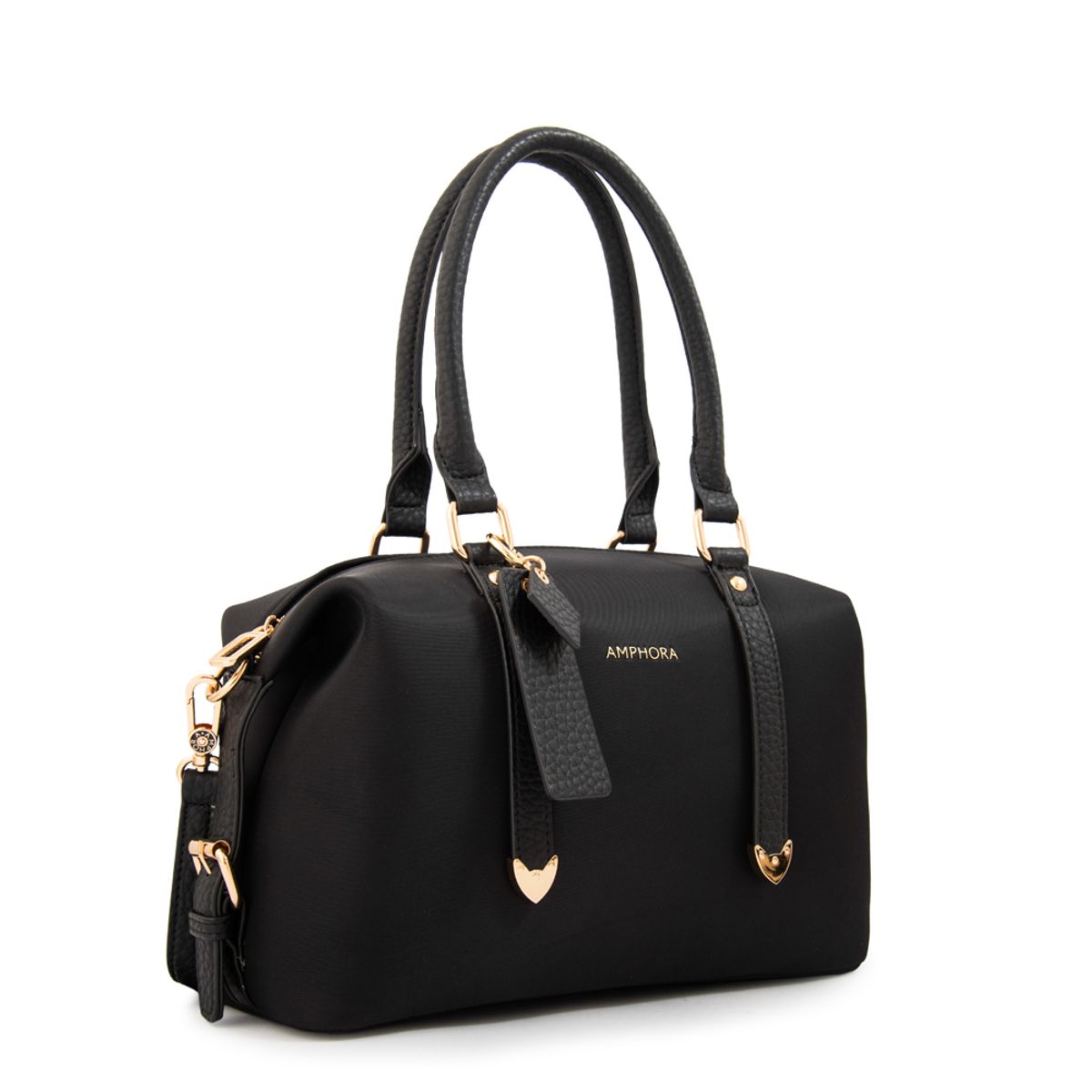 AMPHORA - Cartera tote baul geraldine mediana negro