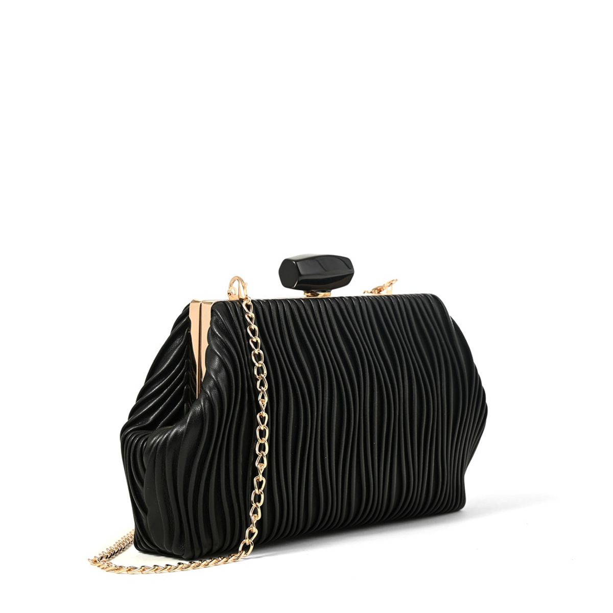 AMPHORA - Cartera fiesta perla pequeña negro