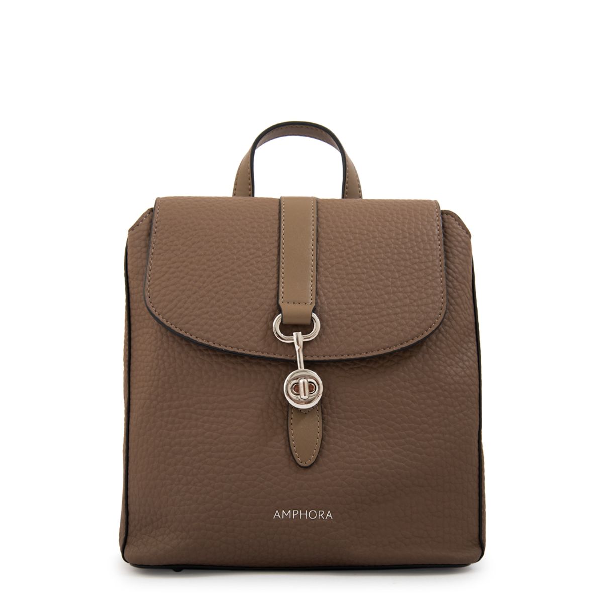AMPHORA - Mochila con tapa jenny pequeña taupe oscuro