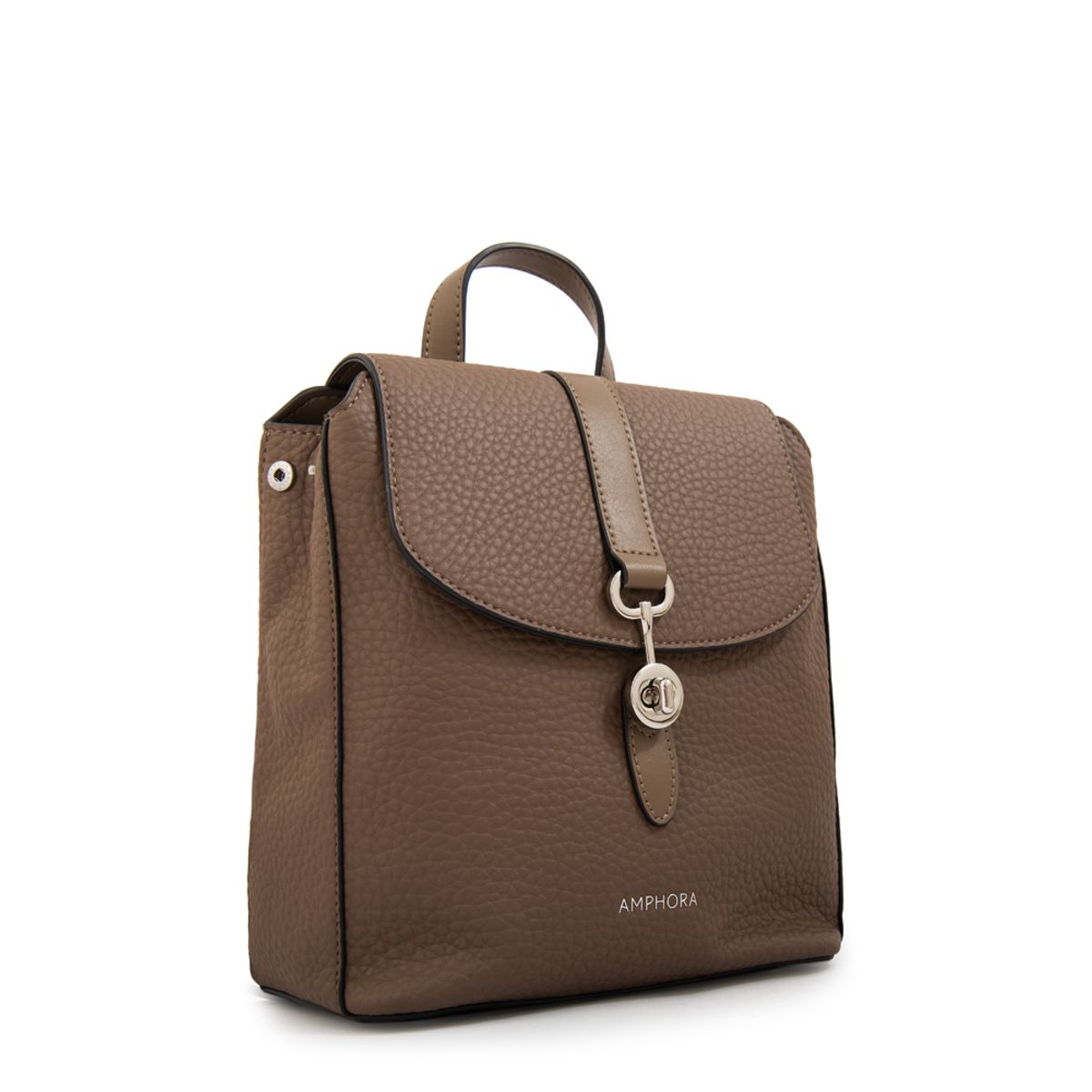 AMPHORA - Mochila con tapa jenny pequeña taupe oscuro