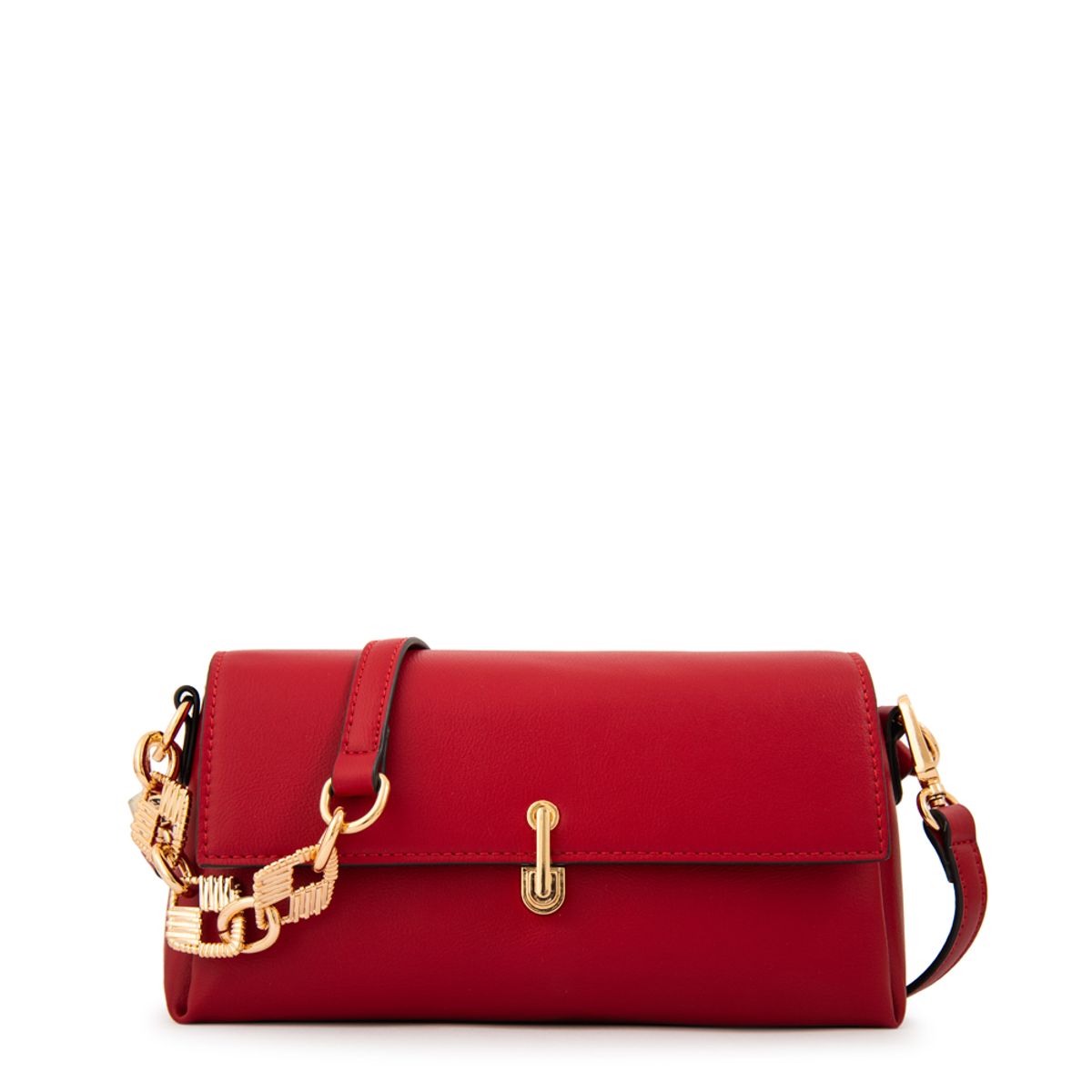 AMPHORA - Cartera bandolera con tapa cristal pequeña rojo