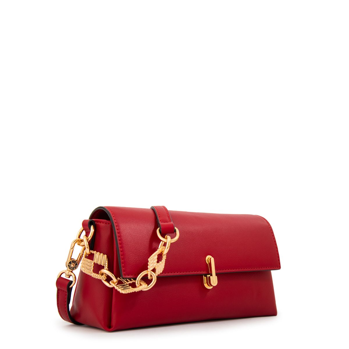 AMPHORA - Cartera bandolera con tapa cristal pequeña rojo