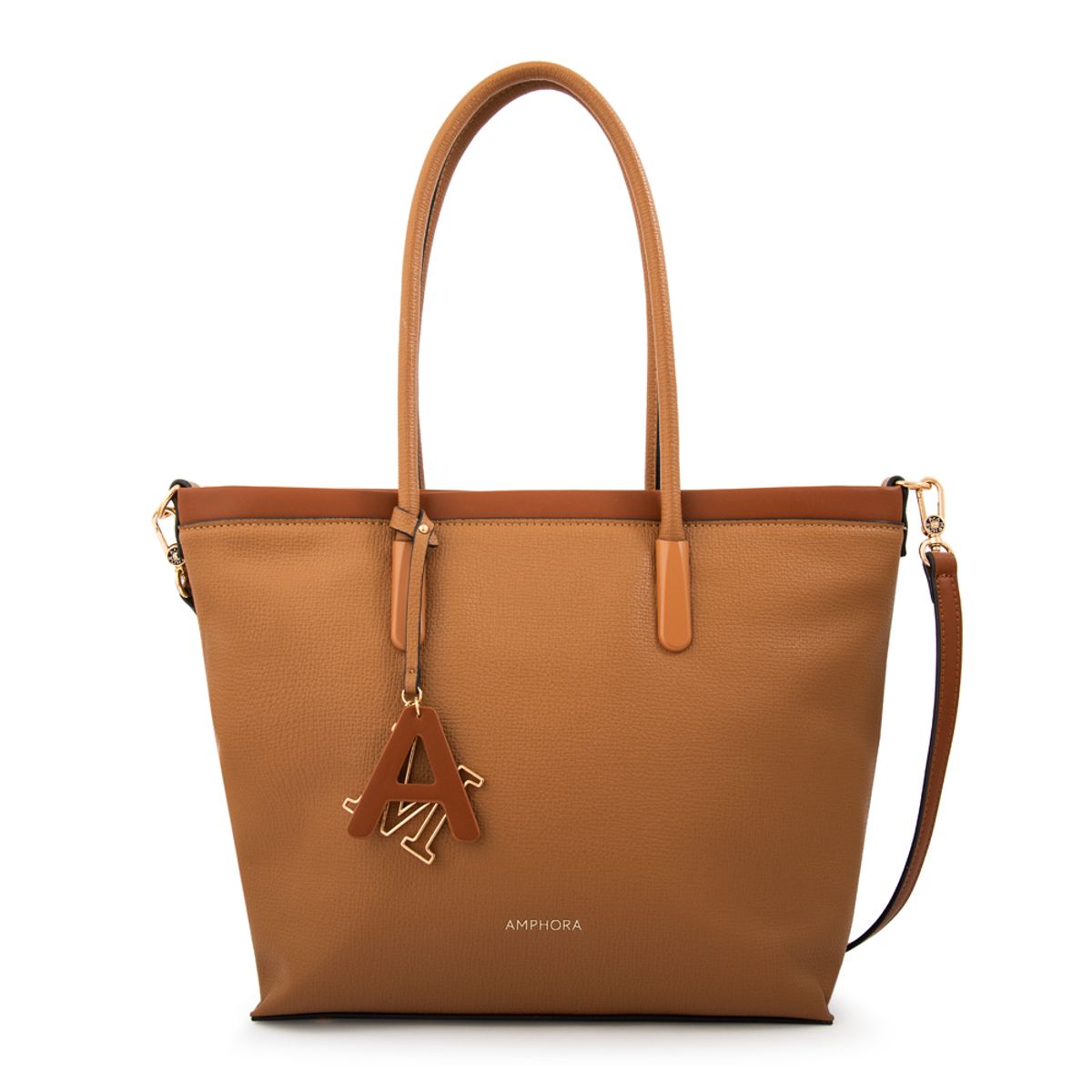 AMPHORA - Cartera tote alegra grande camel