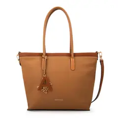AMPHORA - Cartera tote alegra grande camel
