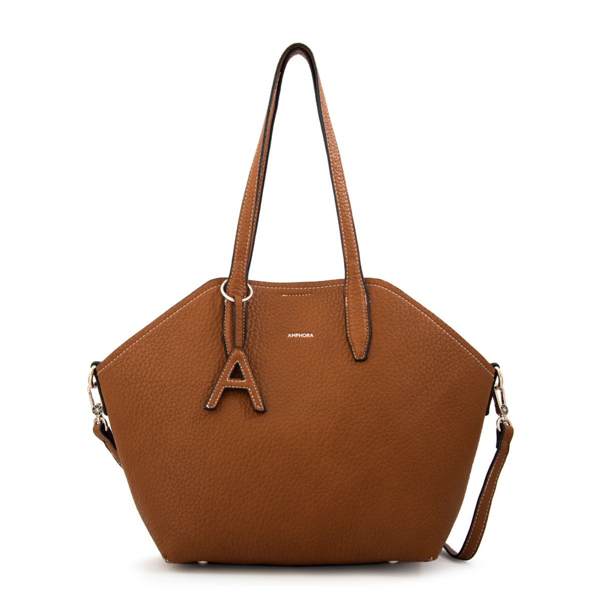AMPHORA - Cartera tote bote monique mediana café
