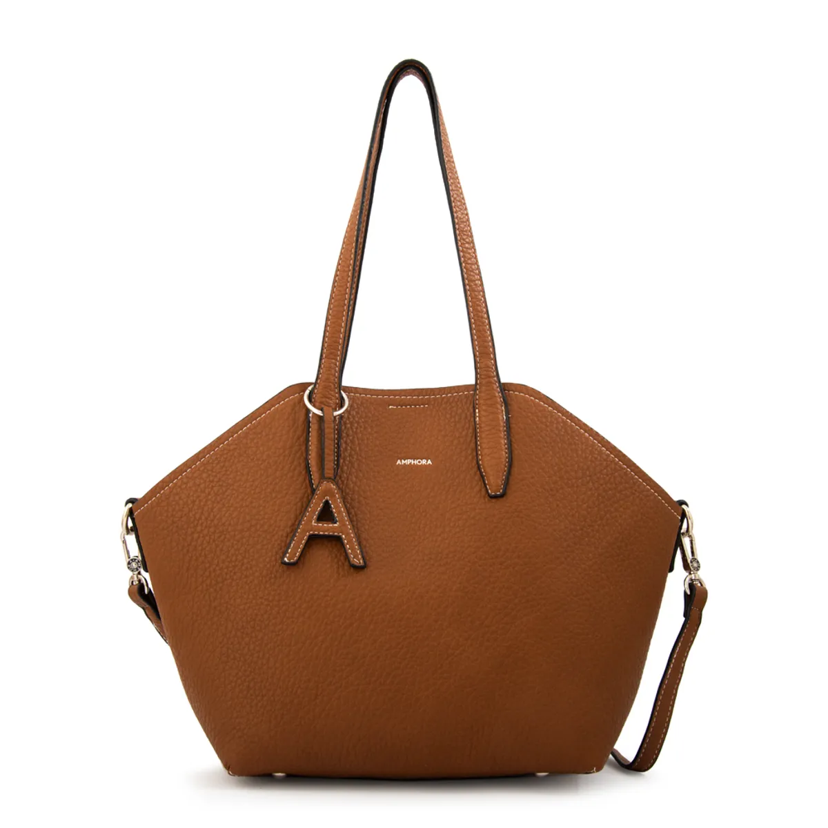 AMPHORA - Cartera tote bote monique mediana café