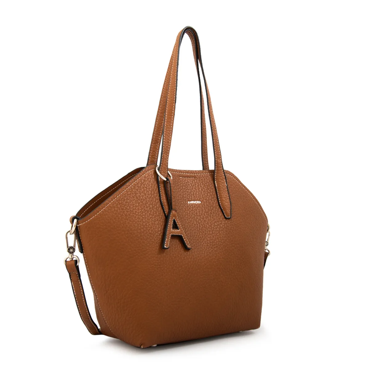 AMPHORA - Cartera tote bote monique mediana café