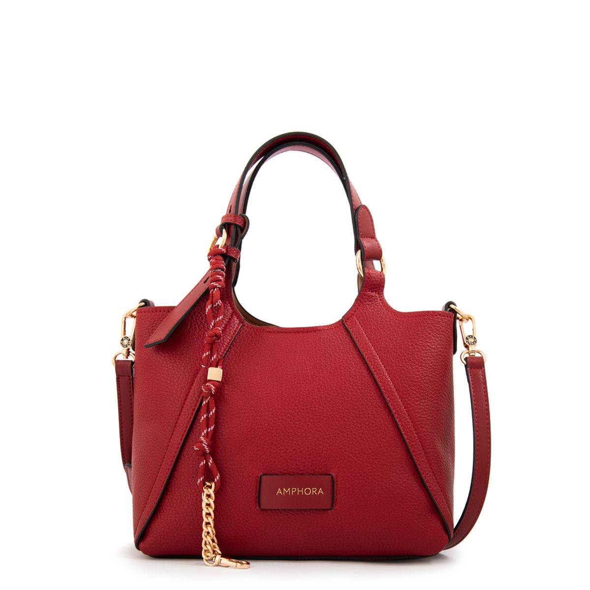 AMPHORA - Cartera bandolera margot mediana rojo oscuro