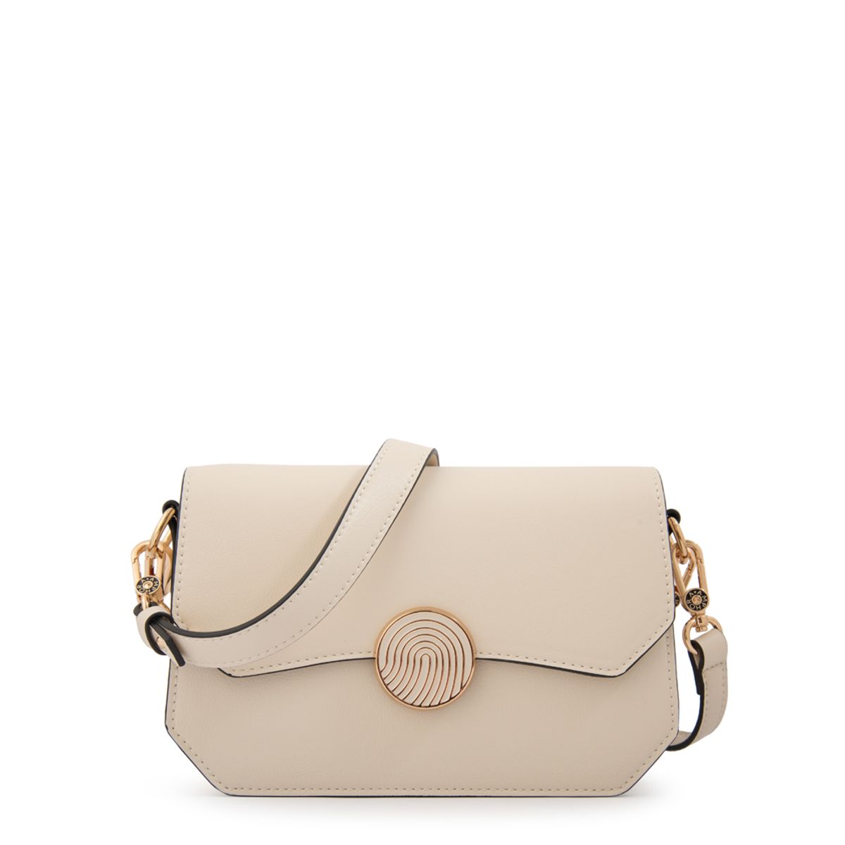 AMPHORA - Cartera bandolera con tapa vania mediana blanco crudo