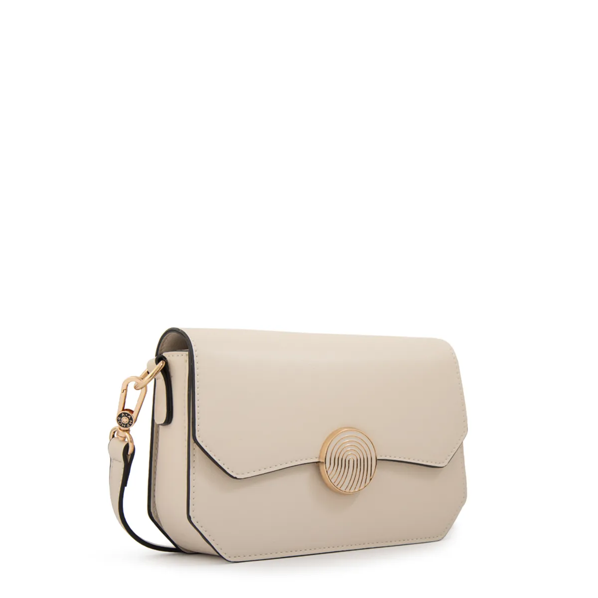 AMPHORA - Cartera bandolera con tapa vania mediana blanco crudo