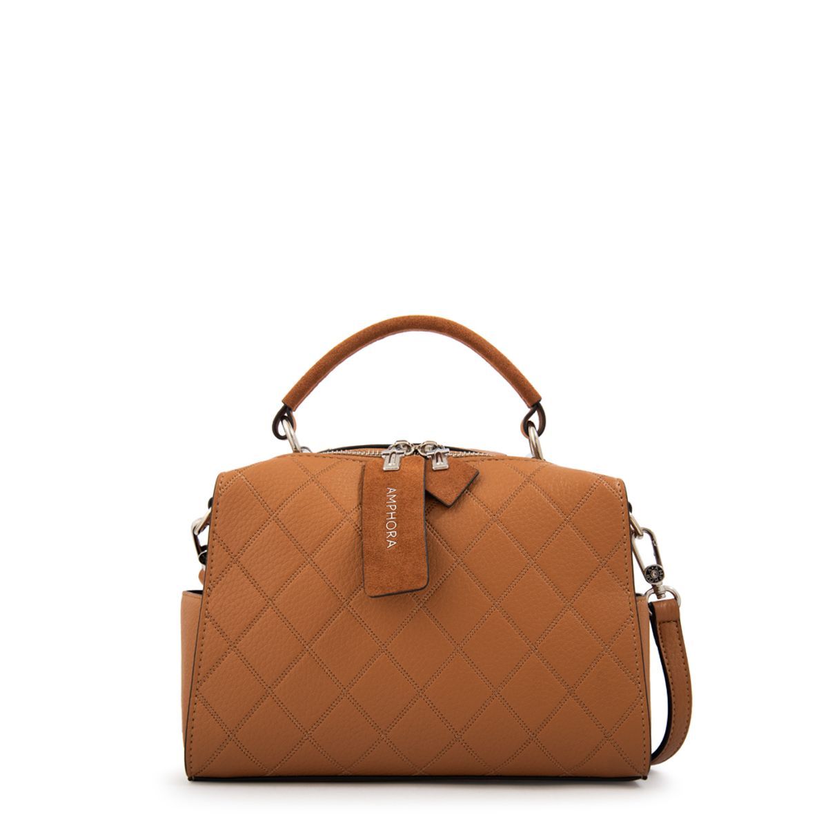 AMPHORA - Cartera tote baul damaris mediana camel