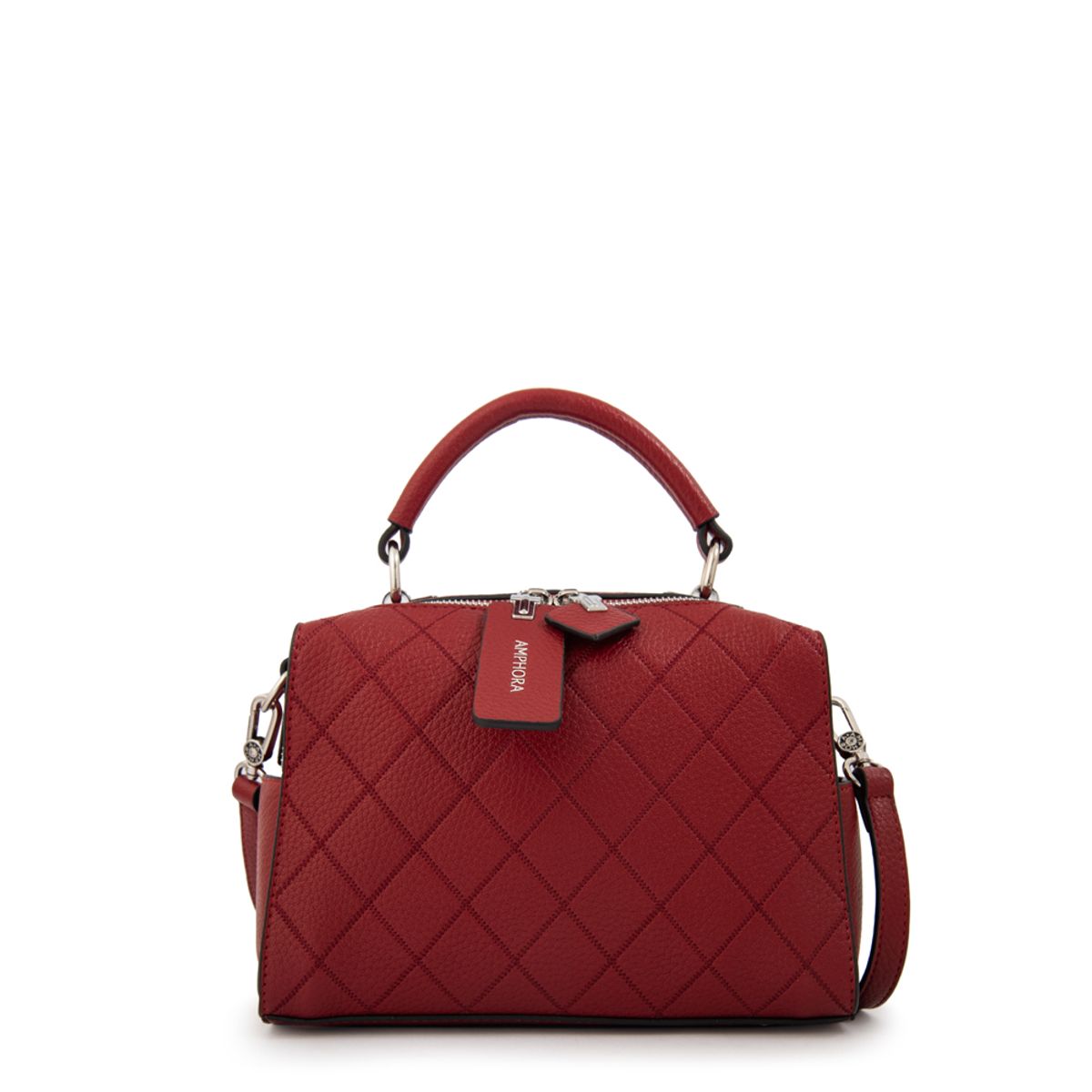 AMPHORA - Cartera tote baul damaris mediana rojo oscuro