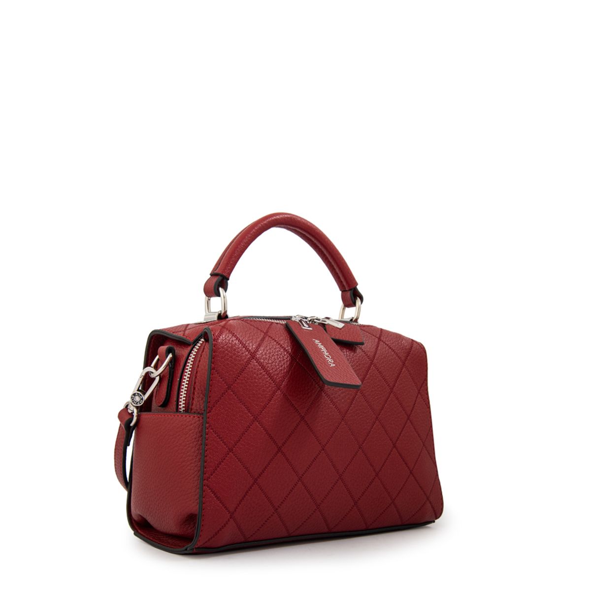 AMPHORA - Cartera tote baul damaris mediana rojo oscuro