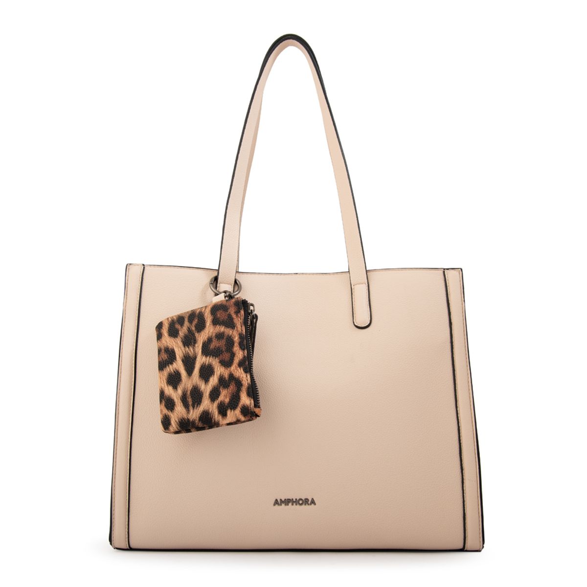 AMPHORA - Cartera tote nora grande blanco crudo