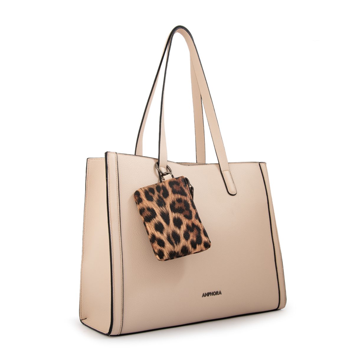 AMPHORA - Cartera tote nora grande blanco crudo
