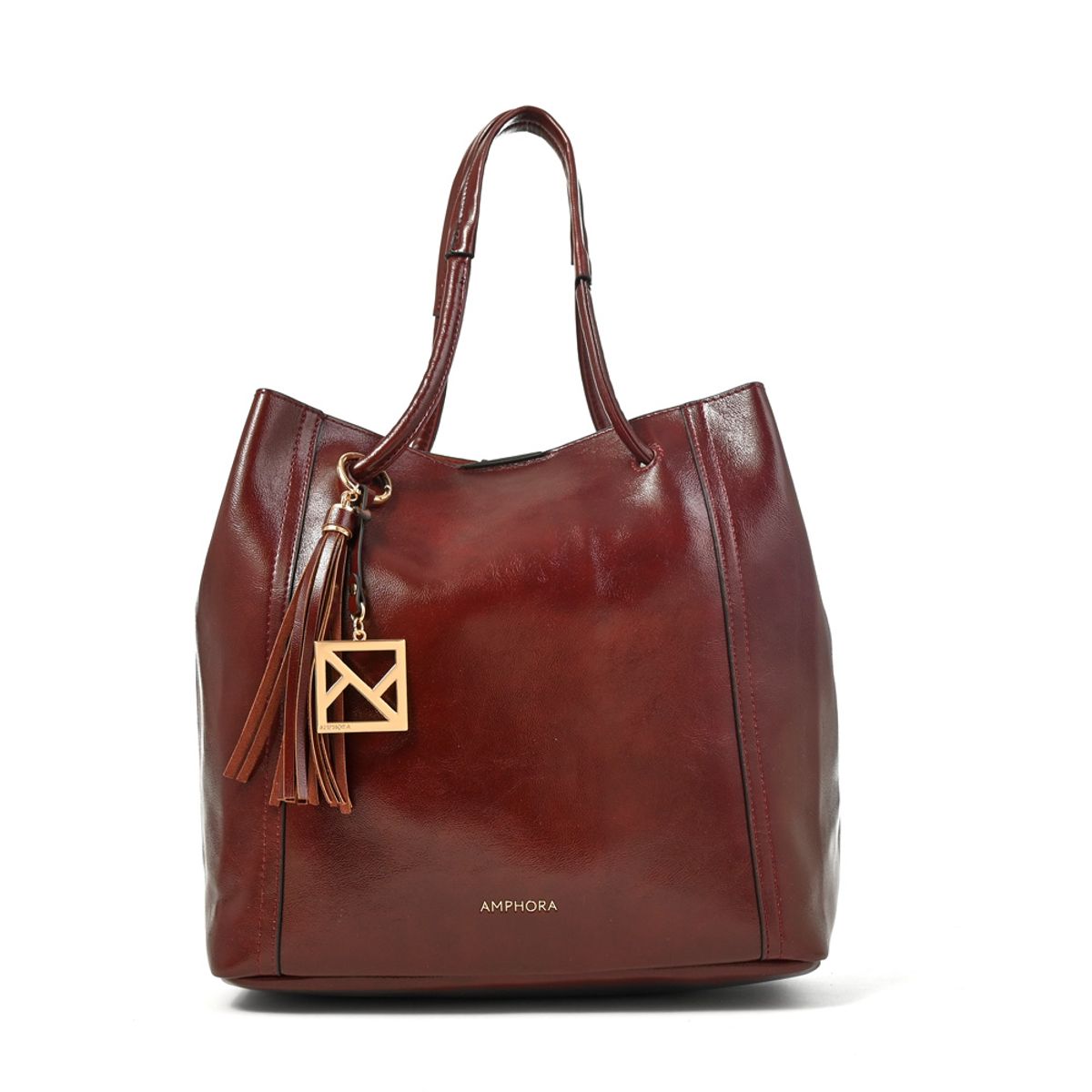AMPHORA - Cartera tote margaret grande burdeo