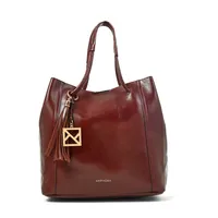 Cartera tote margaret grande burdeo