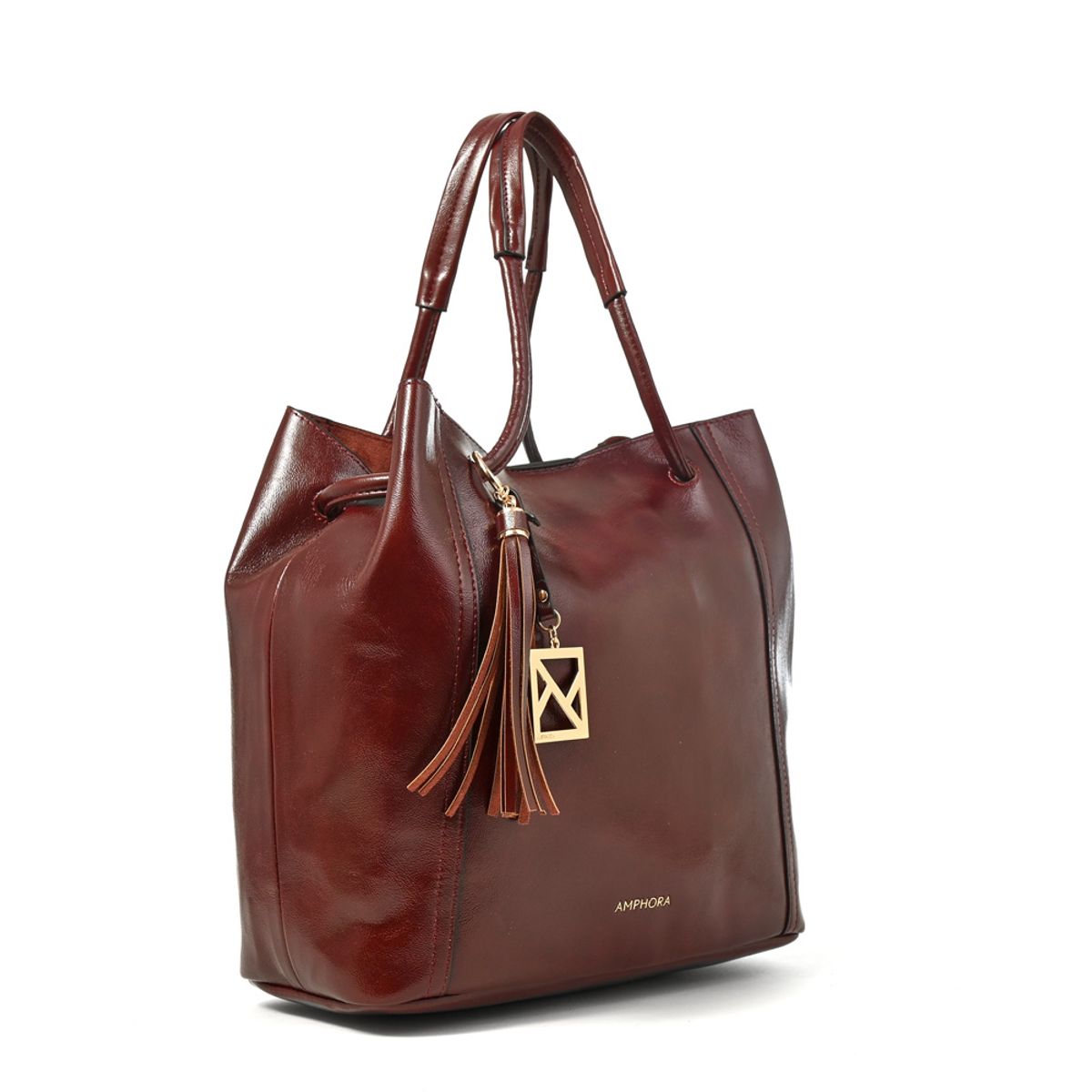 AMPHORA - Cartera tote margaret grande burdeo