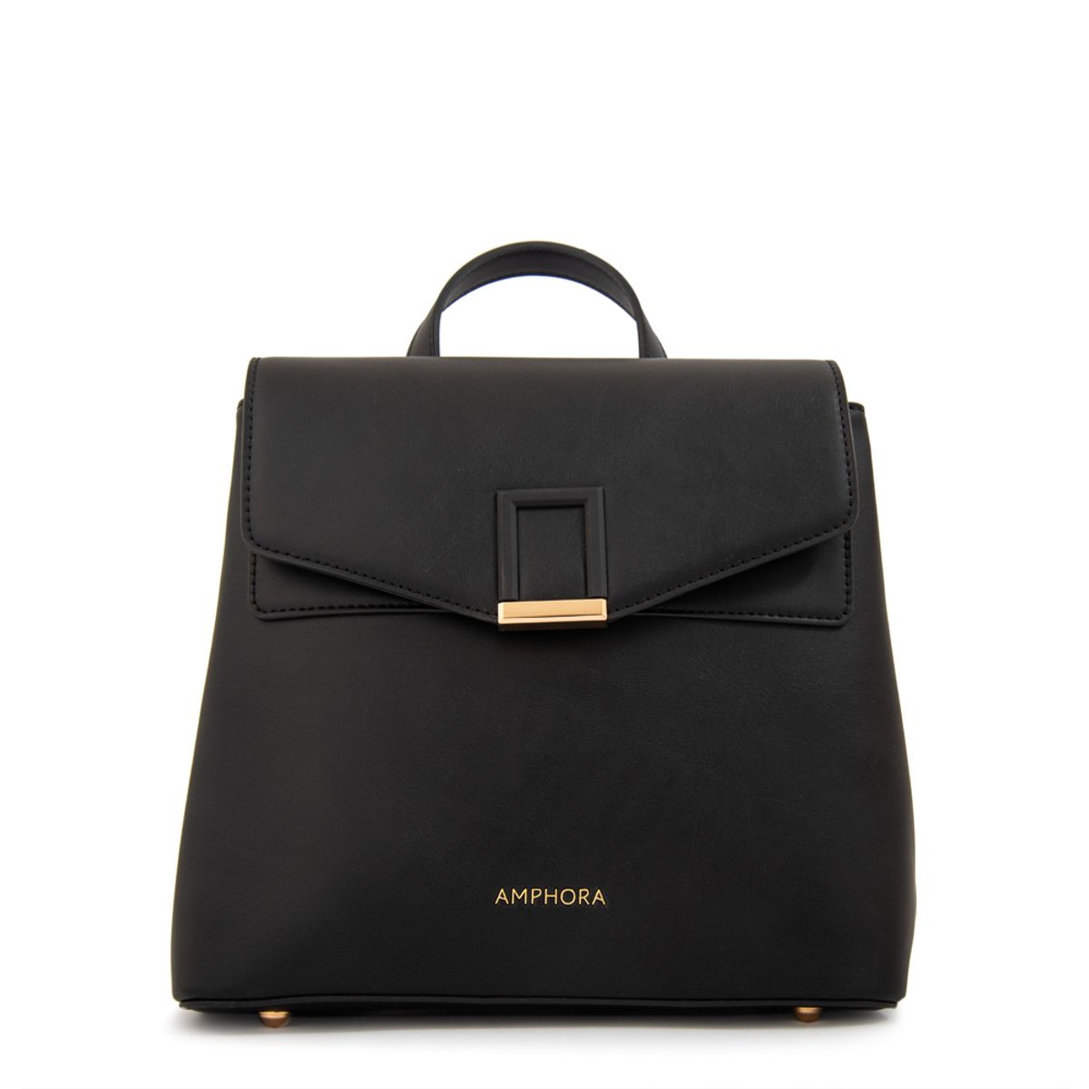 AMPHORA - Mochila con tapa melissa mediana negro