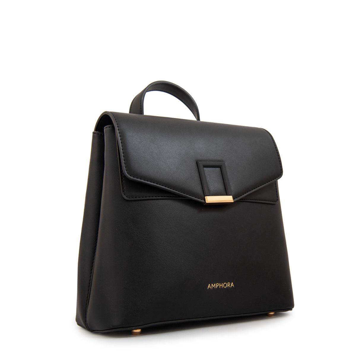 AMPHORA - Mochila con tapa melissa mediana negro