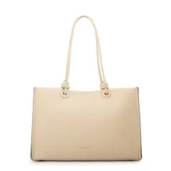AMPHORA - Cartera tote rose grande blanco crudo