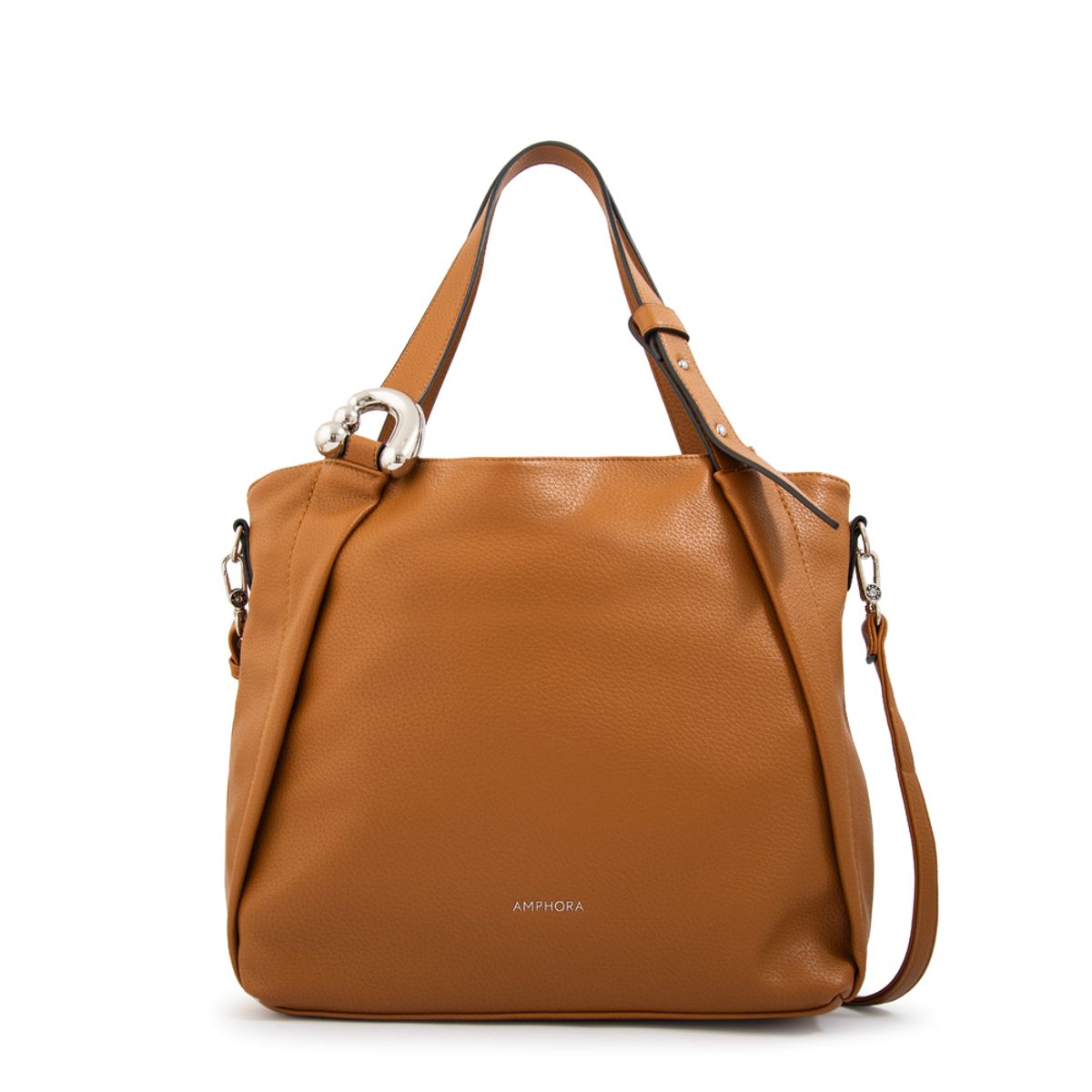 AMPHORA - Cartera tote valeria grande camel