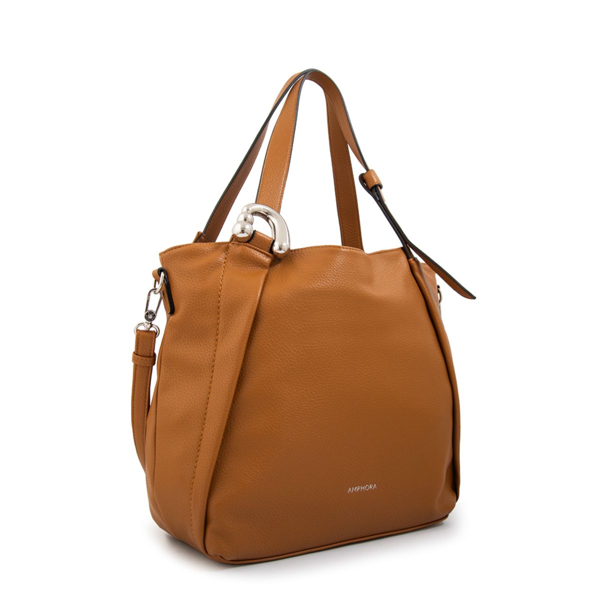 AMPHORA - Cartera tote valeria grande camel