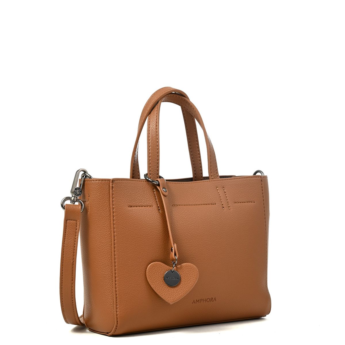 AMPHORA - Cartera tote victoria pequeña camel