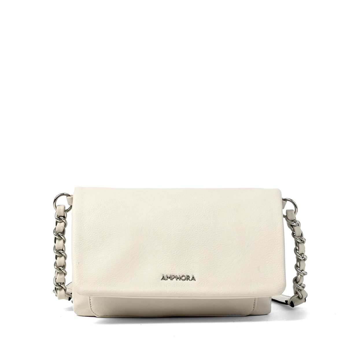 AMPHORA - Cartera bandolera brenda mediana blanco crudo