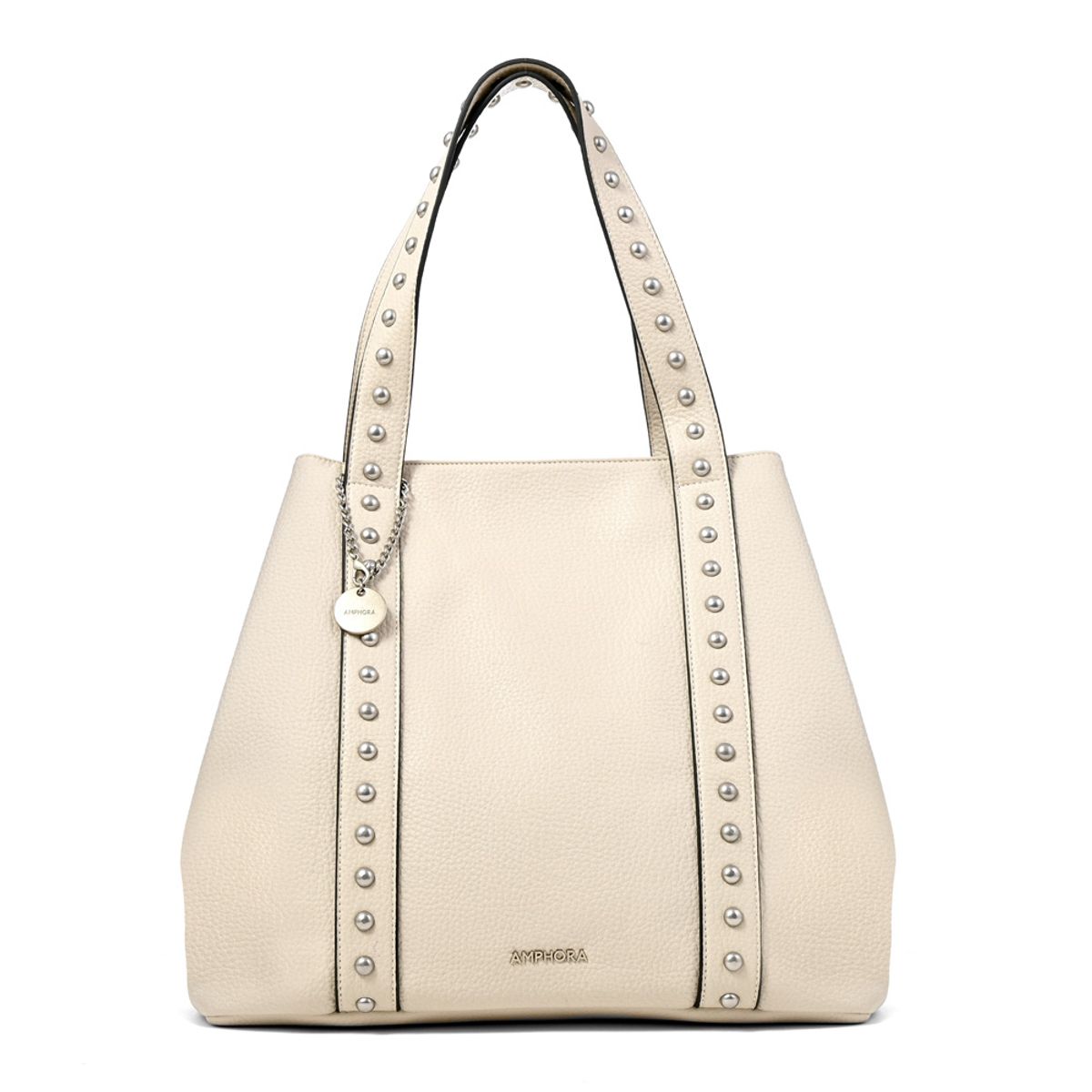 AMPHORA - Cartera tote angela grande blanco crudo