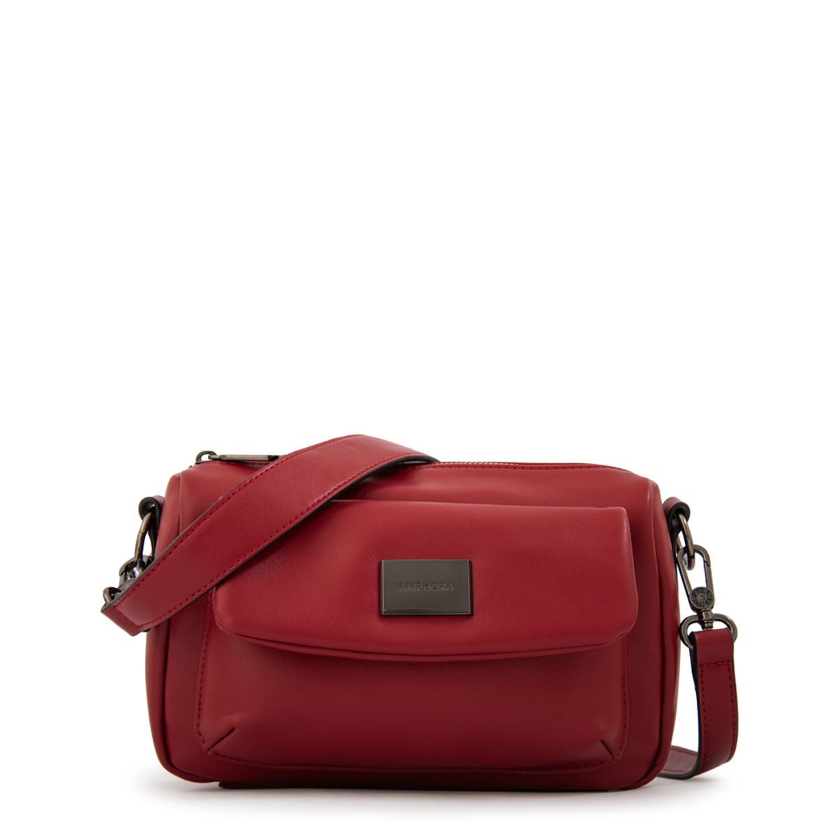 AMPHORA - Cartera bandolera lara pequeña rojo oscuro