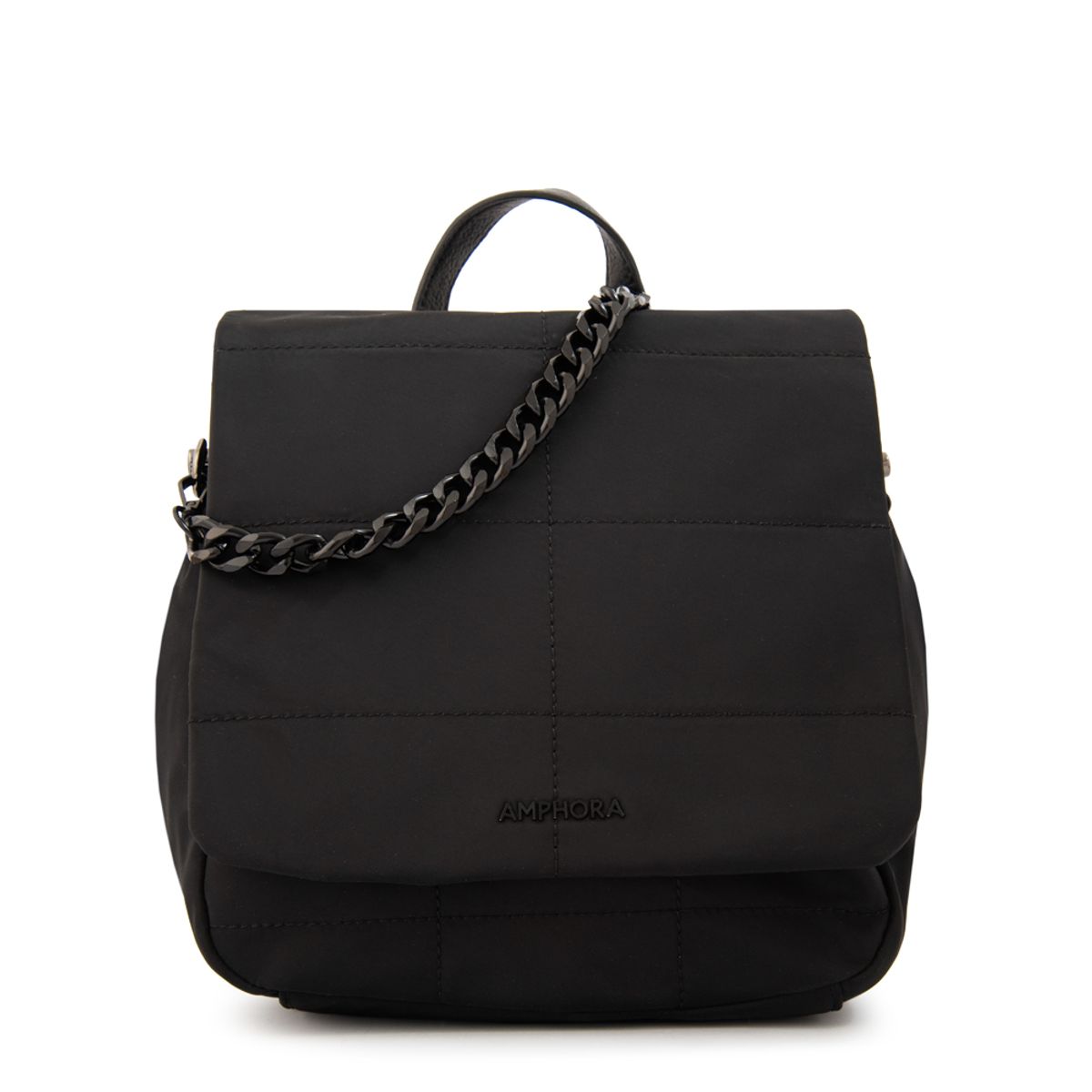 AMPHORA - Mochila con tapa tatiana pequeña negro