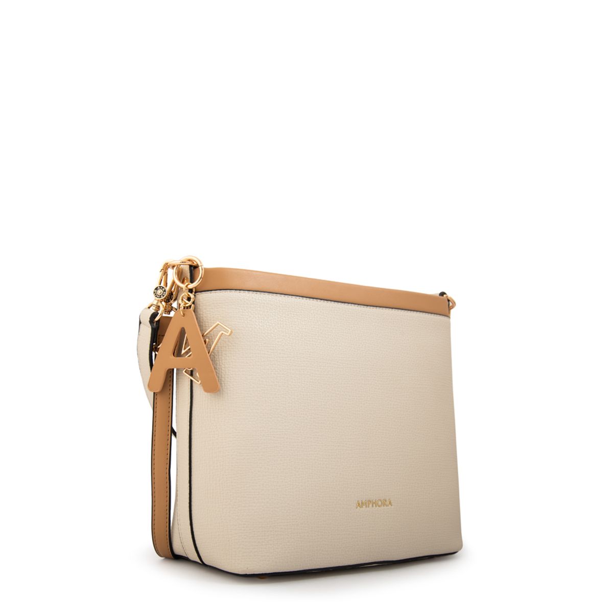 AMPHORA - Cartera bandolera alegra grande blanco crudo