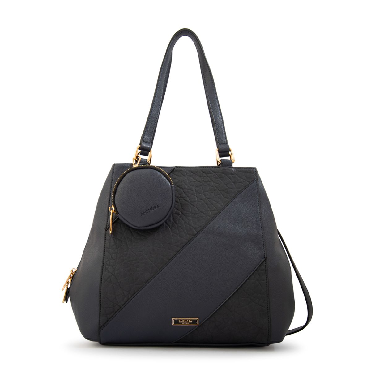 AMPHORA - Cartera tote tres divisiones cloe mediana azul oscuro