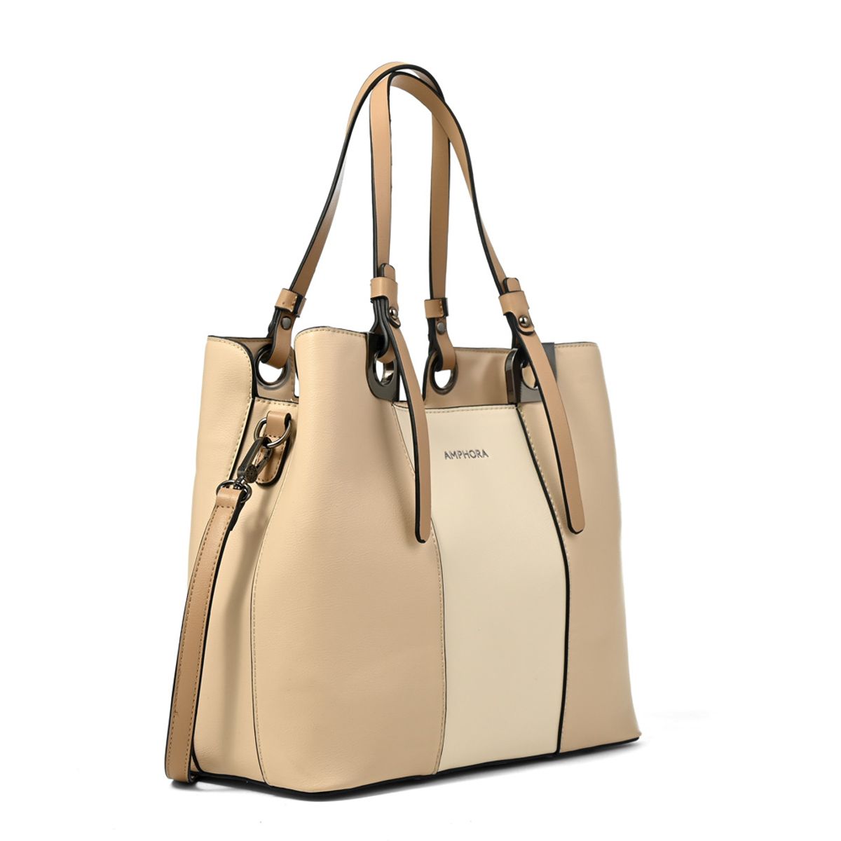 AMPHORA - Cartera tote eliza grande beige