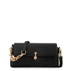 AMPHORA - Cartera bandolera con tapa cristal pequeña negro