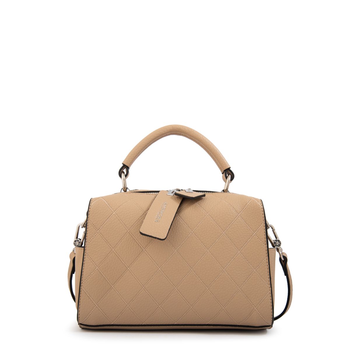 AMPHORA - Cartera tote baul damaris mediana beige