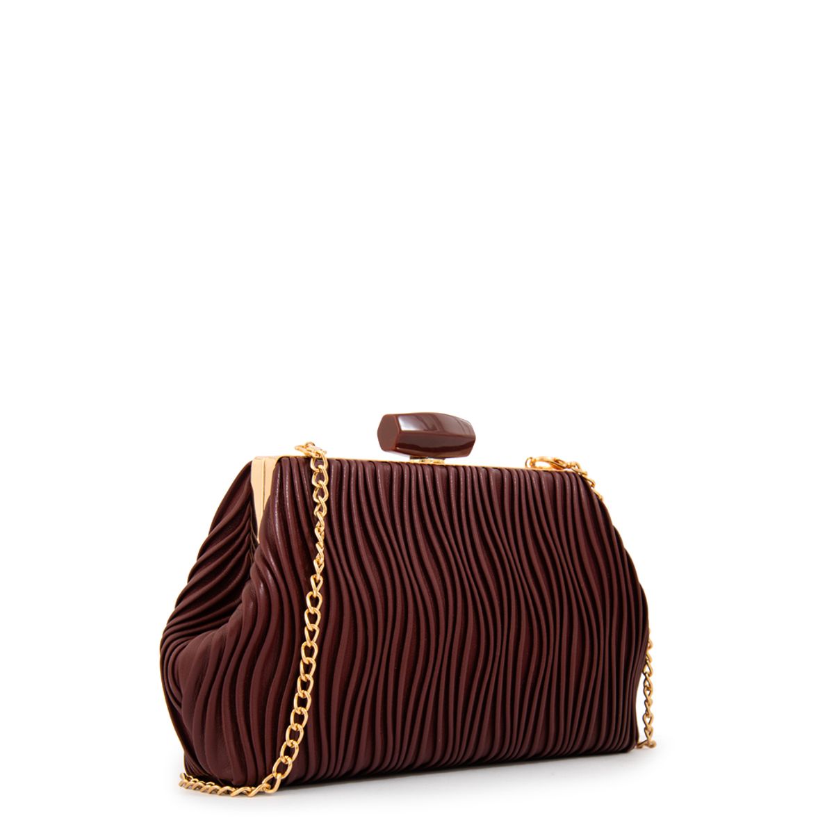 AMPHORA - Cartera fiesta perla pequeña rojo oscuro