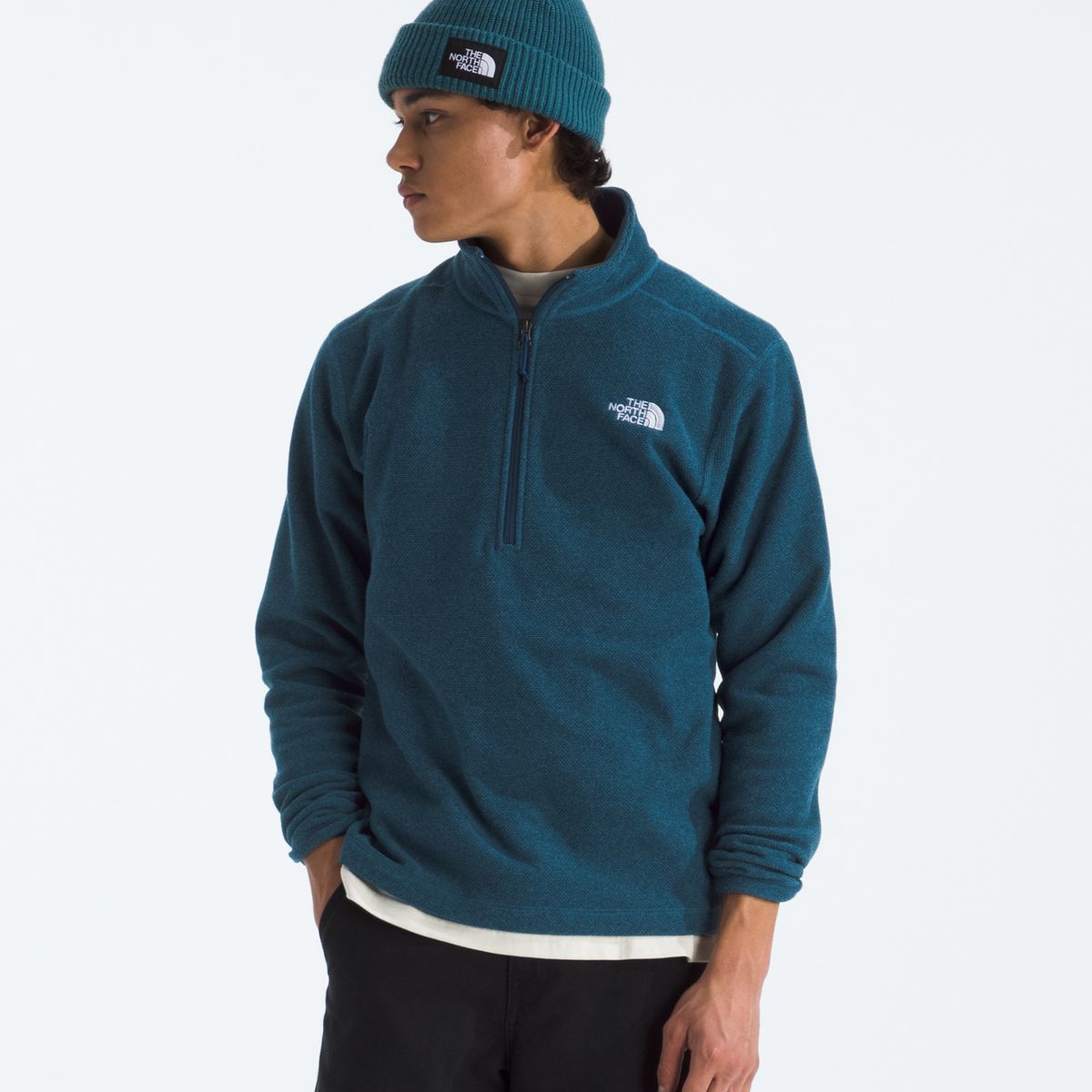 THE NORTH FACE - Polar Textured Cap Rock ¼ Zip Hombre Azul